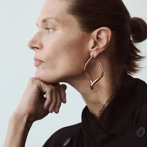 Mirella - New ZAA Statement Earrings. Irregular Shape Metal Earrings. 2025 Trend